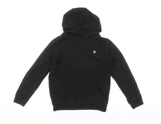 Lyle & Scott Boys Black Hoodie 9-10 Years Cotton Blend Pullover