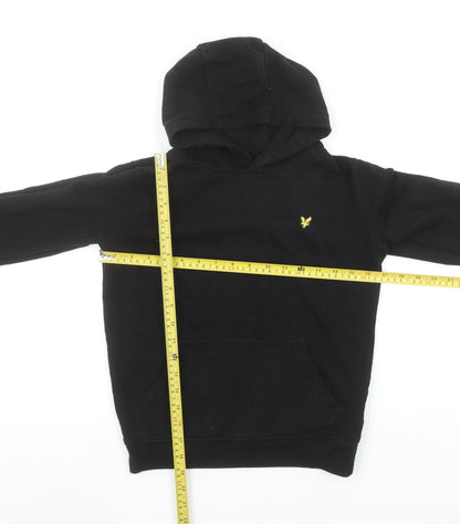Lyle & Scott Boys Black Hoodie 9-10 Years Cotton Blend Pullover