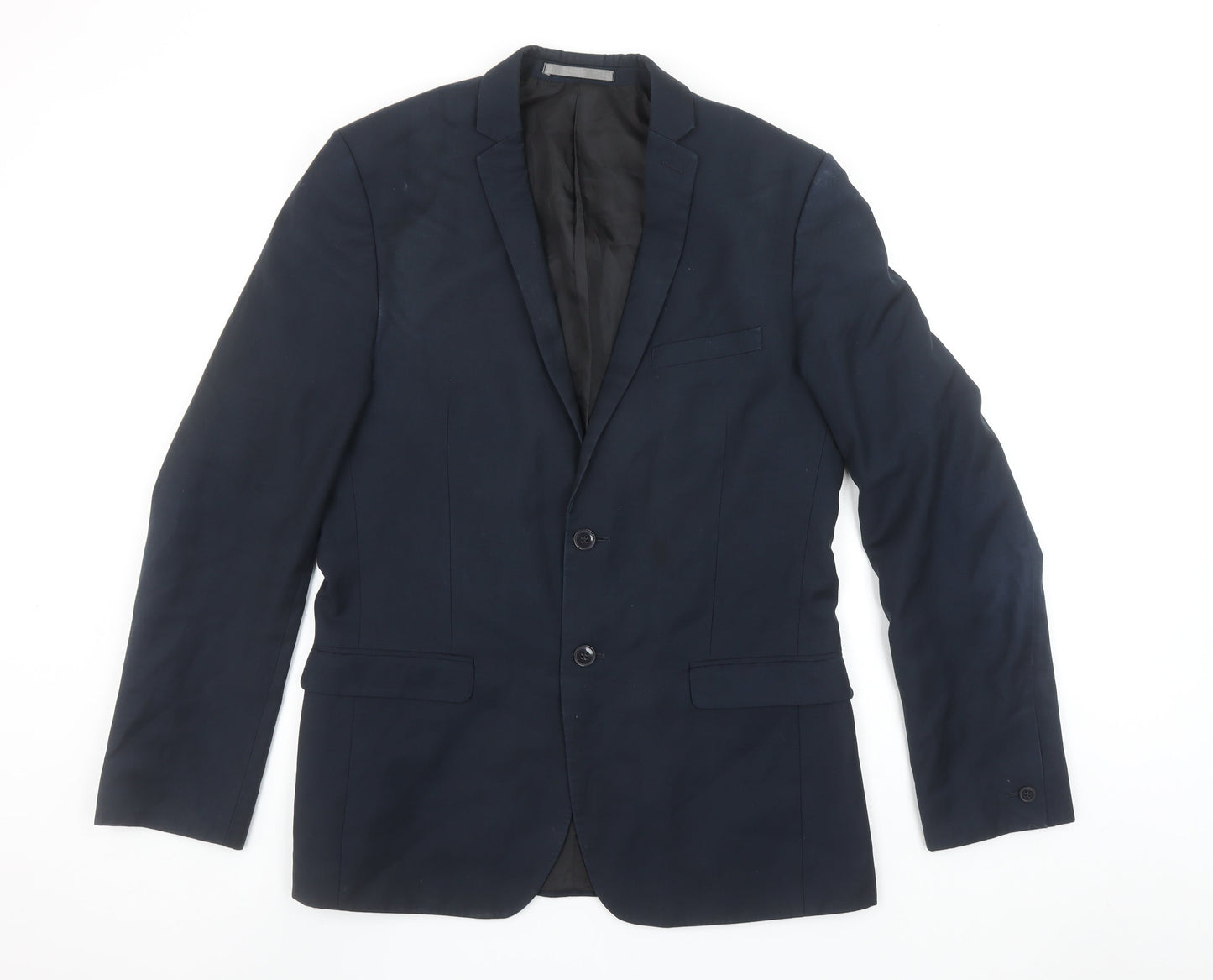 Red Herring Men's Blue 40L Long Regular Fit 2-Button Blazer Jacket