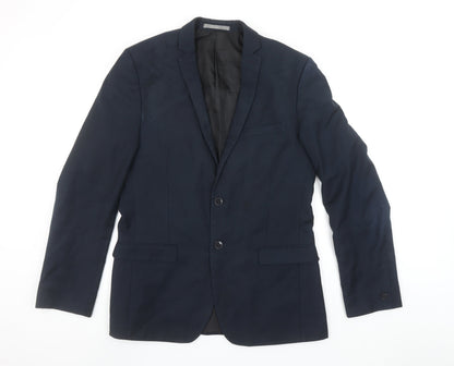 Red Herring Men's Blue 40L Long Regular Fit 2-Button Blazer Jacket