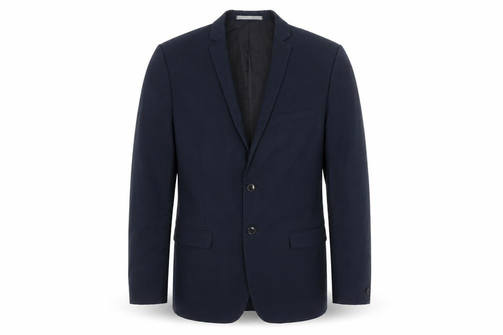 Front view of Red Herring Men's Blue 40L Long Regular Fit 2-Button Blazer Jacket