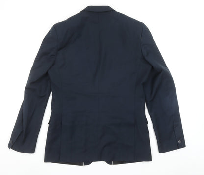 Red Herring Men's Blue 40L Long Regular Fit 2-Button Blazer Jacket