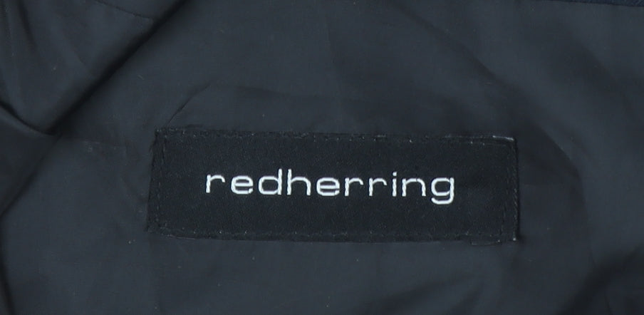Red Herring Men's Blue 40L Long Regular Fit 2-Button Blazer Jacket