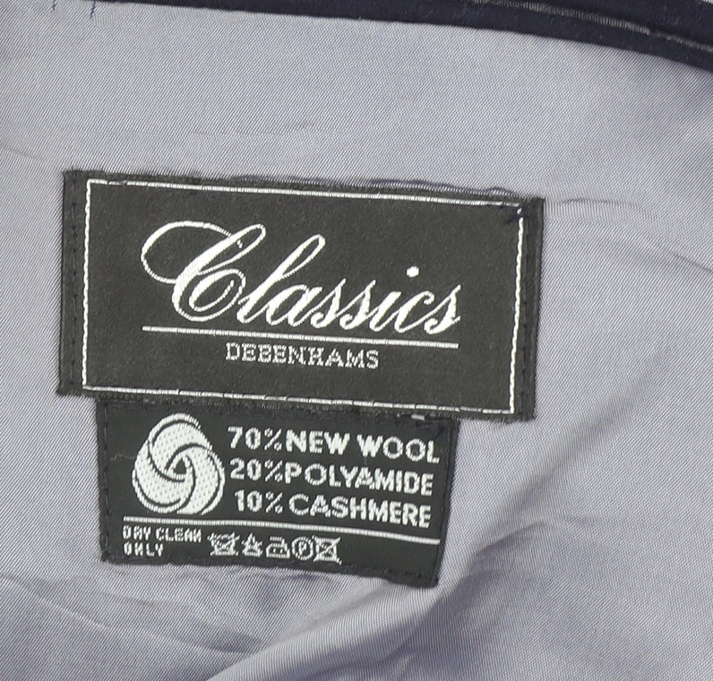 Debenhams Classics Men's Blue Wool Cashmere Blazer Jacket XL 46R