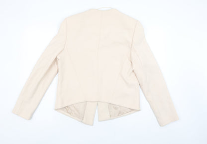 Topshop Women Beige Suit Jacket UK 16 Tailored Blazer Lined