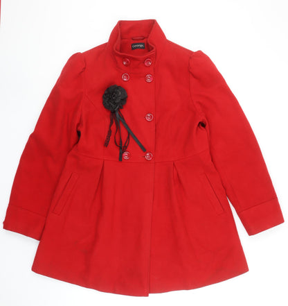 George Women’s Red Button Belted Trench Coat Size 16 Elegant Winter Style