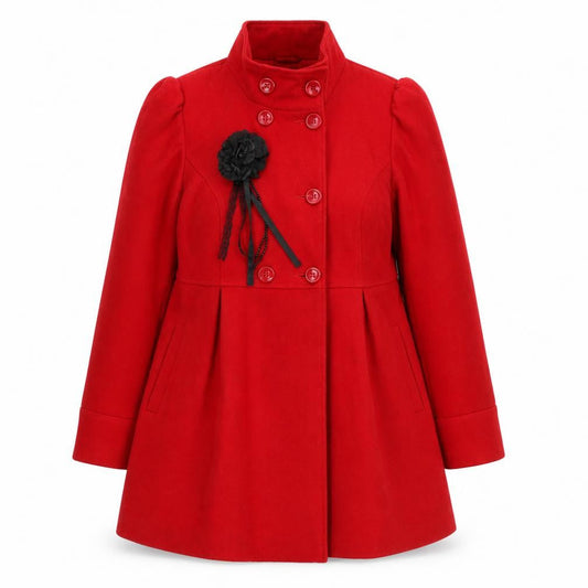 George Women’s Red Button Belted Trench Coat Size 16 Elegant Winter Style