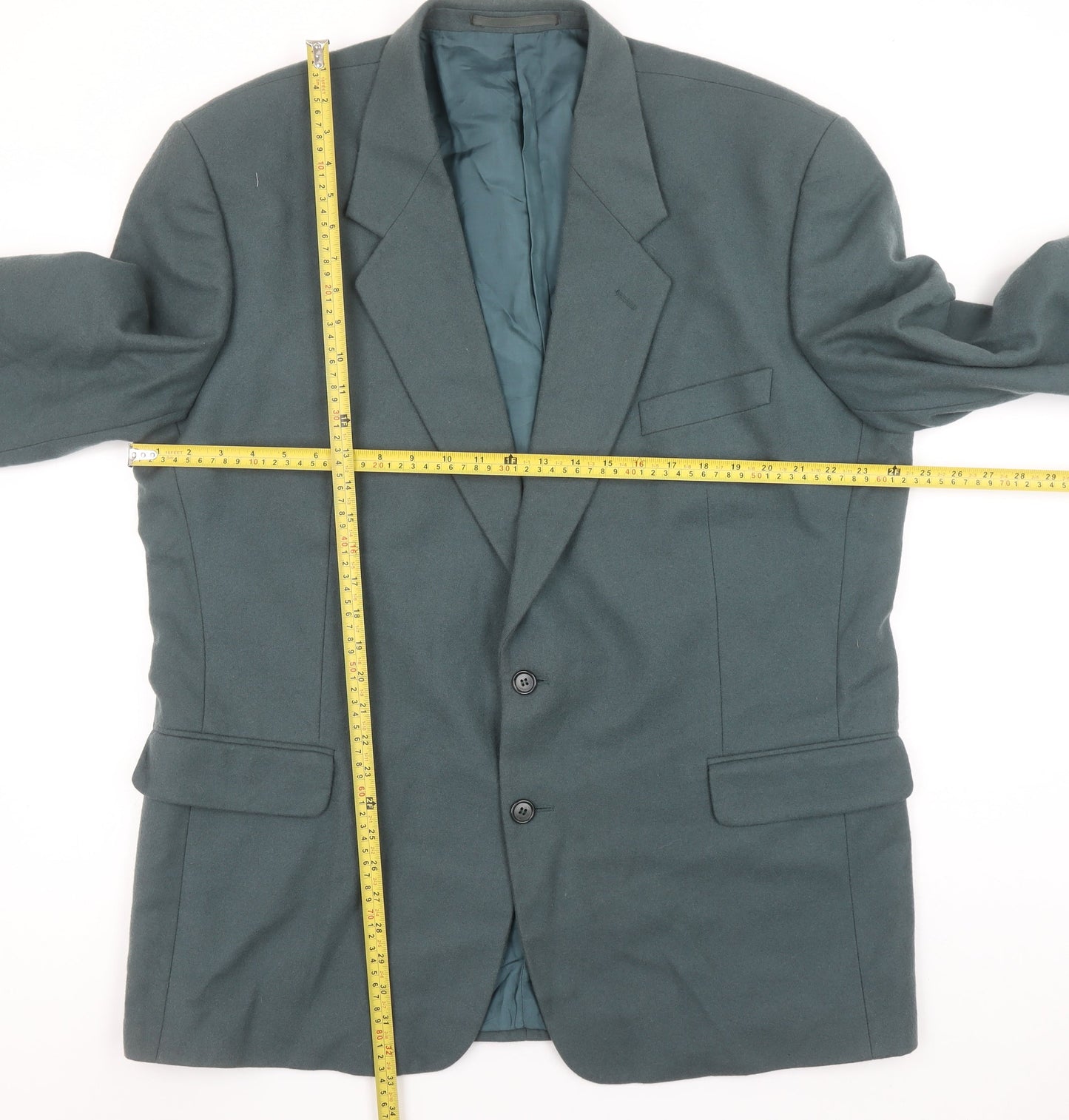 Savoy Taylors Guild Men's Green Wool Cashmere 46R Blazer