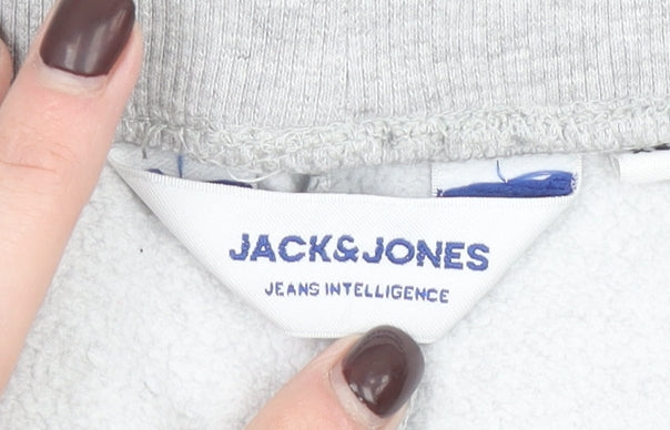 Jack & Jones Mens Grey Joggers XS Regular Fit Cotton Blend