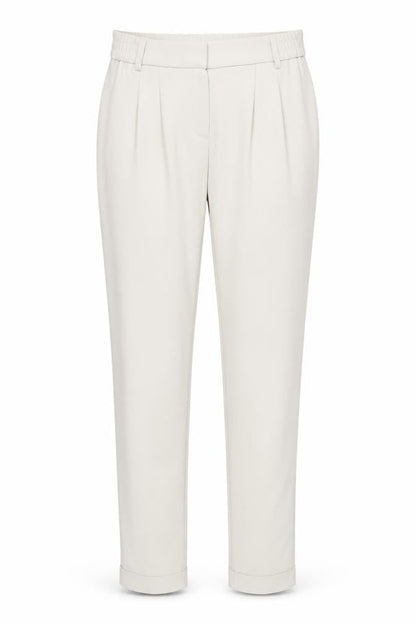 Mango Women Beige Tapered Pleated Trousers Size 6