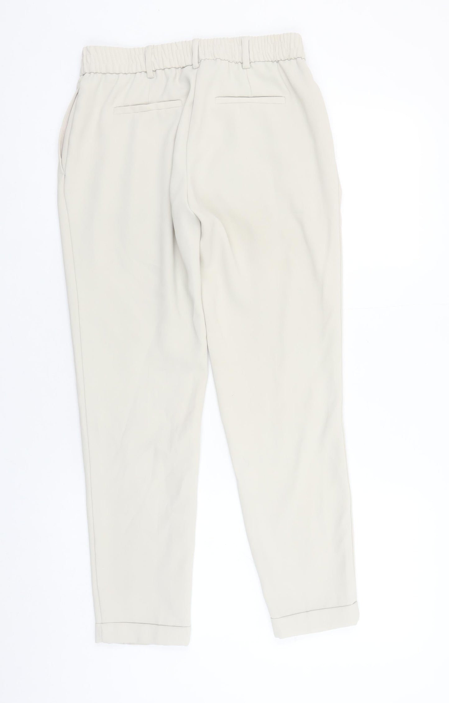 Mango Women Beige Tapered Pleated Trousers Size 6