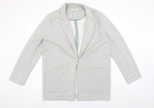 Next Women's Grey Jersey Blazer Jacket Size 16 Regular Fit
