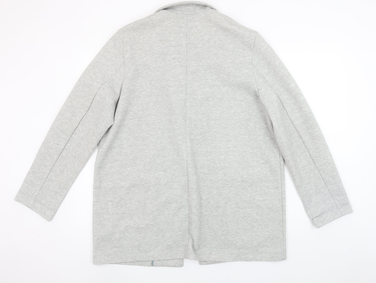 Next Women's Grey Jersey Blazer Jacket Size 16 Regular Fit
