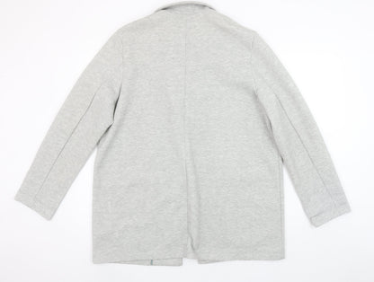 Next Women's Grey Jersey Blazer Jacket Size 16 Regular Fit