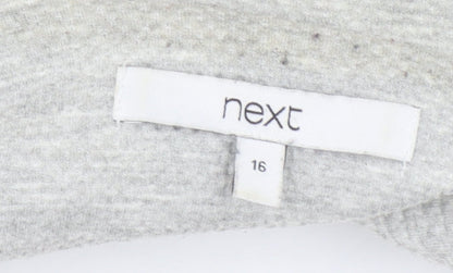 Next Women's Grey Jersey Blazer Jacket Size 16 Regular Fit