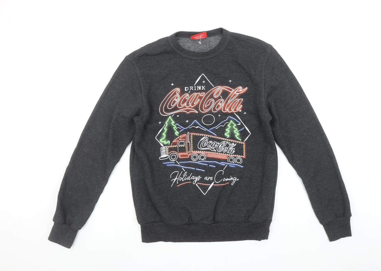 Primark Coca-Cola Christmas Sweatshirt Women XS Grey Pullover