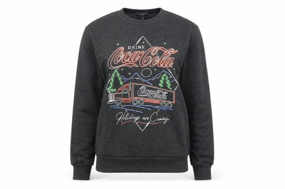 Primark Coca-Cola Christmas Sweatshirt Women XS Grey Pullover