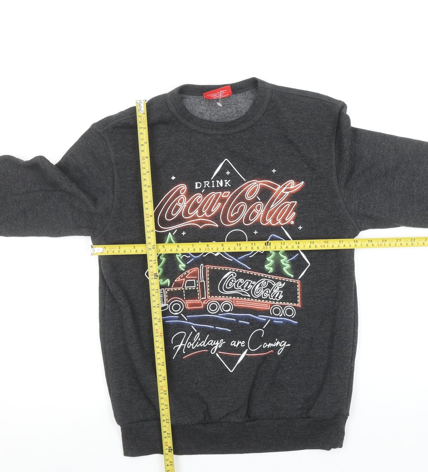 Primark Coca-Cola Christmas Sweatshirt Women XS Grey Pullover