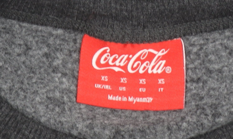 Primark Coca-Cola Christmas Sweatshirt Women XS Grey Pullover
