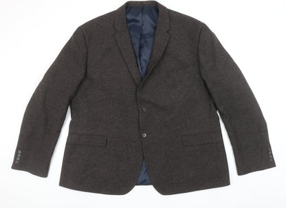 Racing Green Men’s Brown Wool Blend Tailored Fit 52R Blazer Jacket