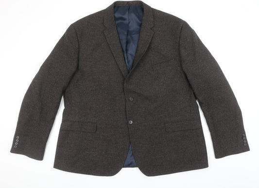 Racing Green Men’s Brown Wool Blend Tailored Fit 52R Blazer Jacket