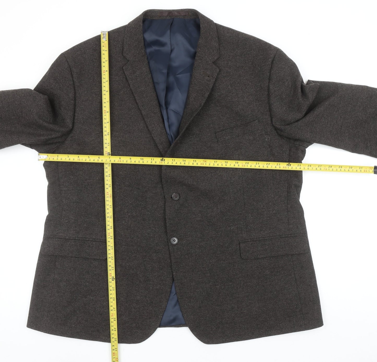 Racing Green Men’s Brown Wool Blend Tailored Fit 52R Blazer Jacket