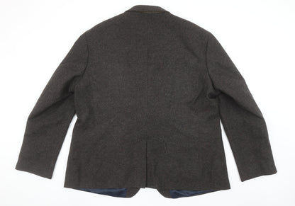 Racing Green Men’s Brown Wool Blend Tailored Fit 52R Blazer Jacket