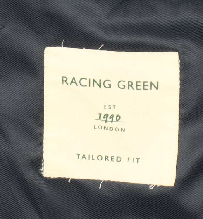 Racing Green Men’s Brown Wool Blend Tailored Fit 52R Blazer Jacket