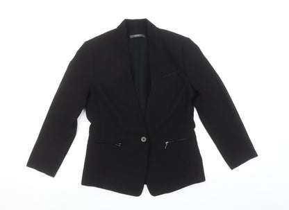Esprit Women's Black Shawl Lapel Blazer UK 8 Slim Fit Tuxedo Jacket