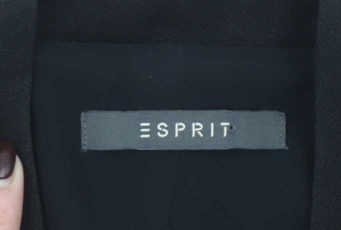 Esprit Women's Black Shawl Lapel Blazer UK 8 Slim Fit Tuxedo Jacket