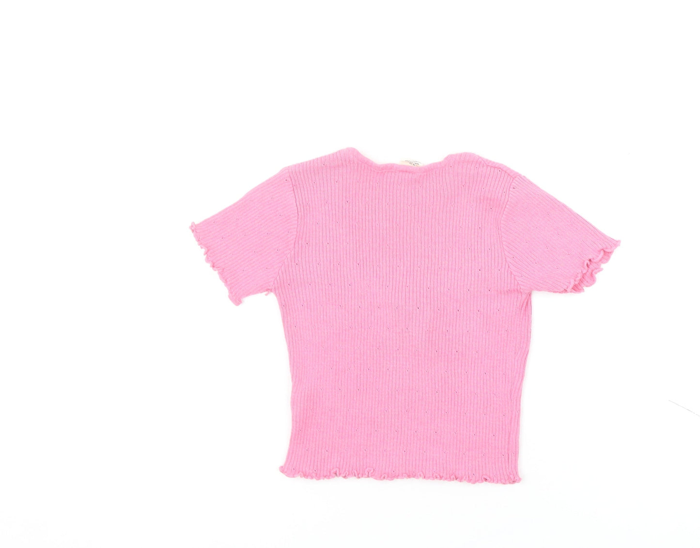 Urban Outfitters Women's Pink XS Cropped Knit Tie Front Top
