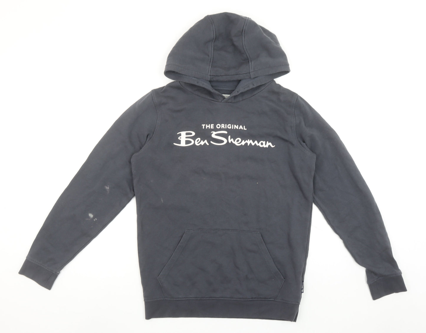 Ben Sherman Boys Black Pullover Hoodie 12-13 Years Cotton Logo Design