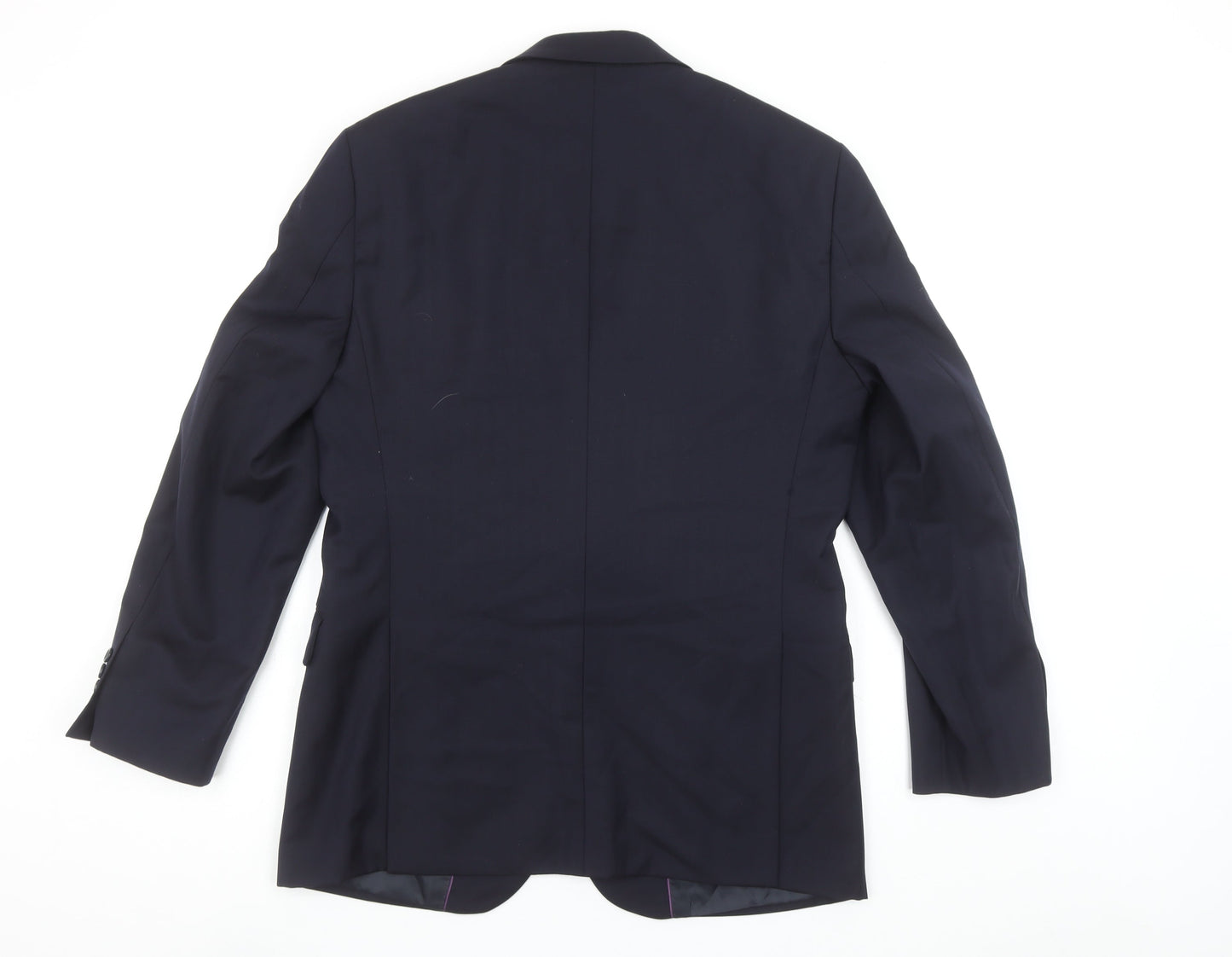 Brook Taverner Men's Navy Blue Wool 38R Two-Button Blazer Jacket