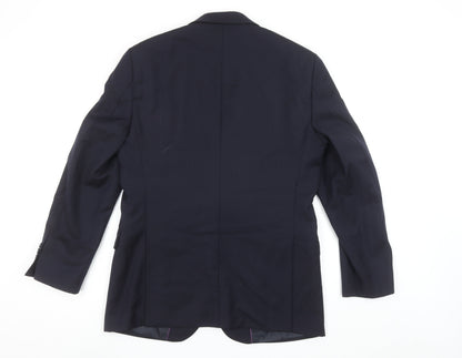 Brook Taverner Men's Navy Blue Wool 38R Two-Button Blazer Jacket