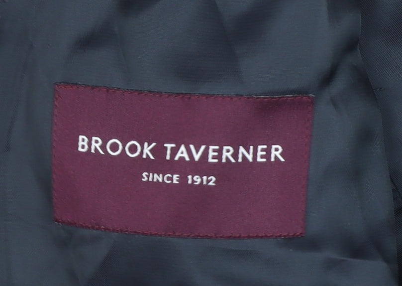 Brook Taverner Men's Navy Blue Wool 38R Two-Button Blazer Jacket