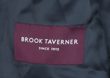 Brook Taverner Men's Navy Blue Wool 38R Two-Button Blazer Jacket