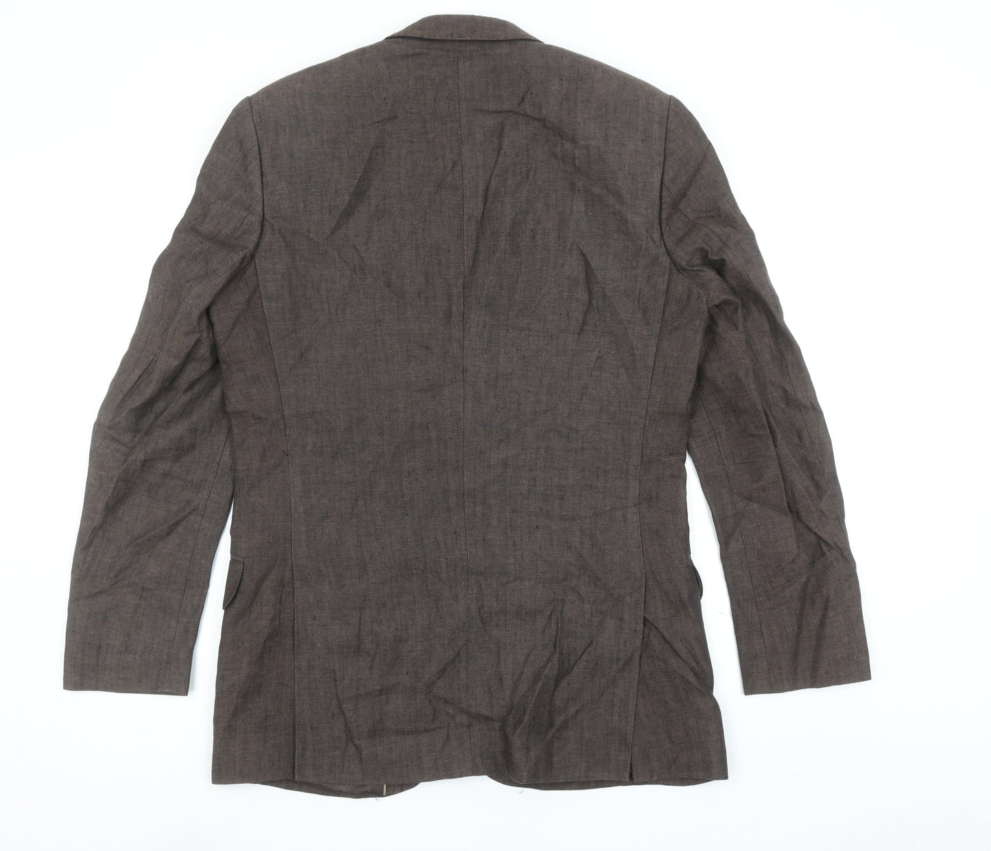 Jeff Banks Men Brown 38R Classic Wool Blend Two Button Blazer