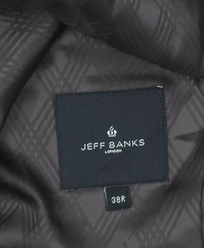 Jeff Banks Men Brown 38R Classic Wool Blend Two Button Blazer