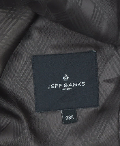 Jeff Banks Men Brown 38R Classic Wool Blend Two Button Blazer