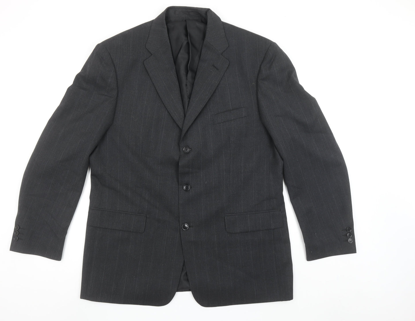 Westbrook Men's Grey Pinstripe Wool Blend 44R Suit Jacket