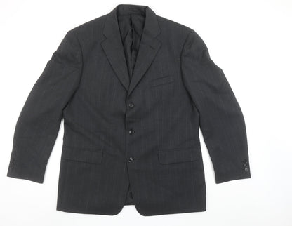 Westbrook Men's Grey Pinstripe Wool Blend 44R Suit Jacket