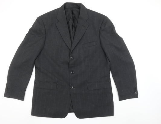 Westbrook Men's Grey Pinstripe Wool Blend 44R Suit Jacket