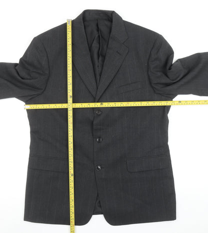 Westbrook Men's Grey Pinstripe Wool Blend 44R Suit Jacket