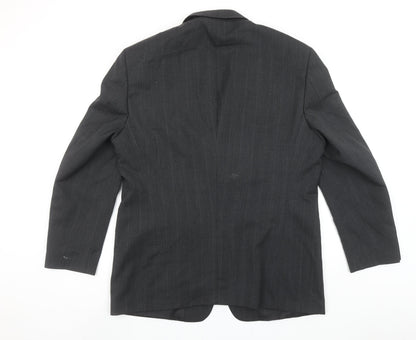 Westbrook Men's Grey Pinstripe Wool Blend 44R Suit Jacket