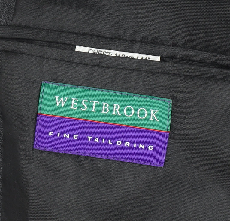 Westbrook Men's Grey Pinstripe Wool Blend 44R Suit Jacket