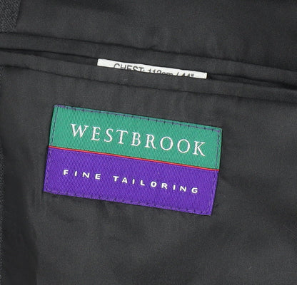 Westbrook Men's Grey Pinstripe Wool Blend 44R Suit Jacket