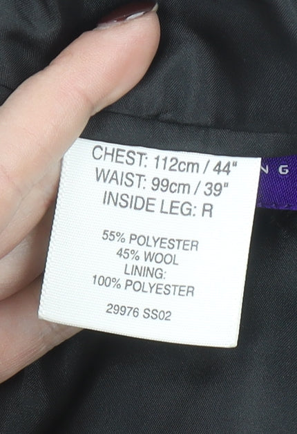 Westbrook Men's Grey Pinstripe Wool Blend 44R Suit Jacket