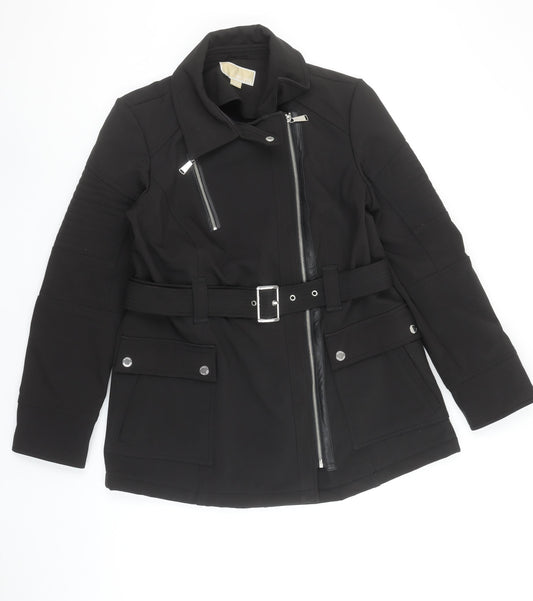 Michael Kors Women’s Black Belted Biker Jacket Size L