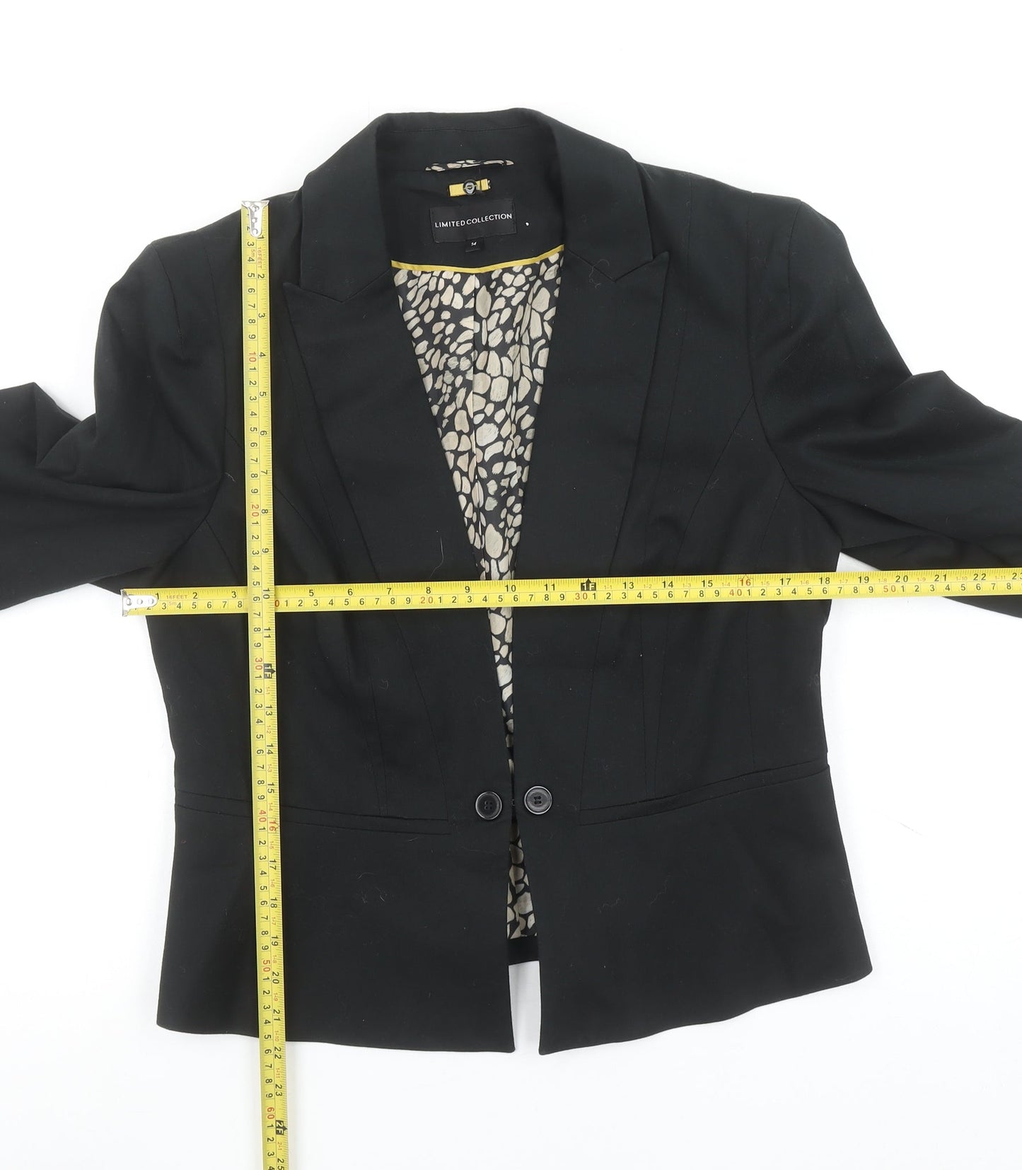 Marks and Spencer Women’s Black Tailored Blazer Jacket Size 14 Limited Collection
