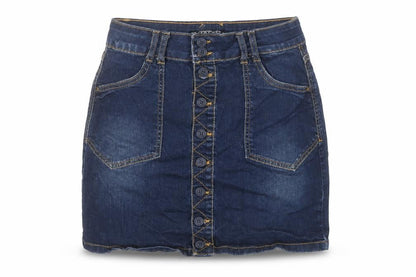 Zara Women Blue Denim Button Front Short Skirt Size 6
